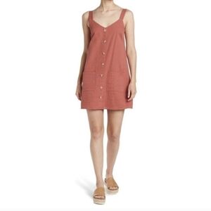 BB Dakota Coral Mini Dress With Buttons And Pockets Size Small GUC